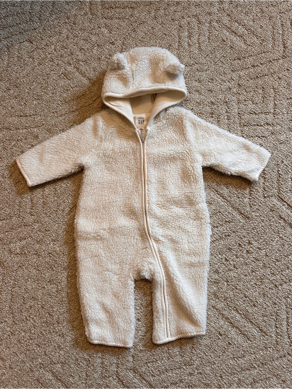 GAP Cream Sherpa Hooded One-Piece for Baby